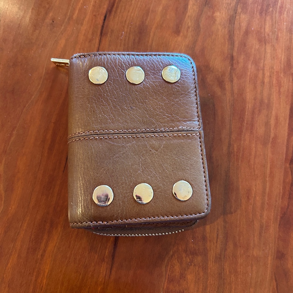 Hammitt Brown Wallet with Gold Studs